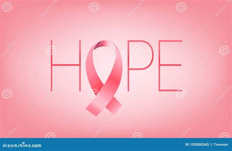 Pink Ribbon with Hope. Cancer Awareness Stock Vector - Illustration of ...