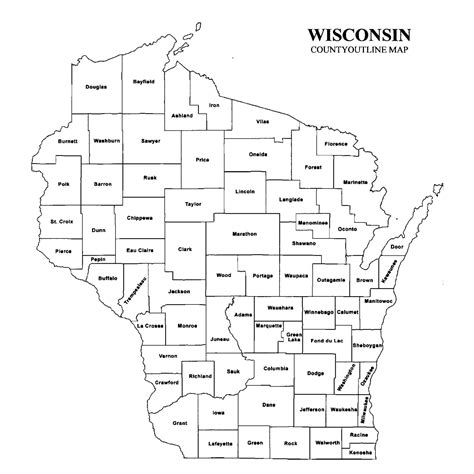 Wisconsin County Map – Jigsaw-Genealogy