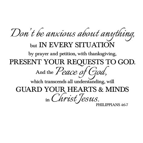 Philippians 4v6-7 Vinyl Wall Decal 2 Don't be anxious about anything