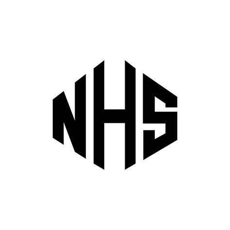 NHS letter logo design with polygon shape. NHS polygon and cube shape ...