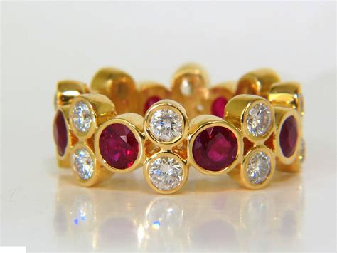 51BidLive-[4.69CT NATURAL TOP GEM RUBY DIAMOND ETERNITY RING 14KT]