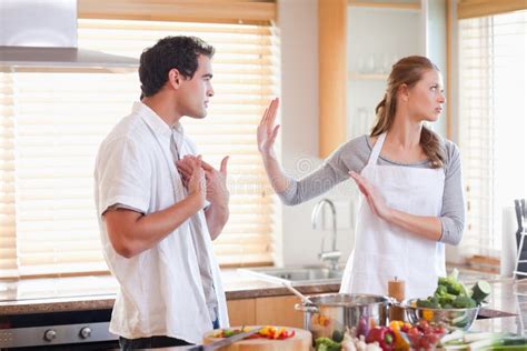 Couple Arguing in the Kitchen Stock Photo - Image of food, dinner: 22221414