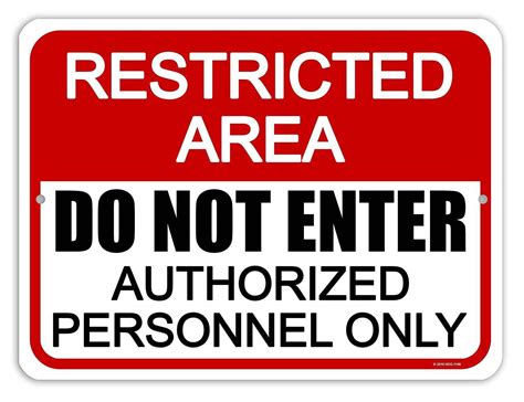 ANSI Aluminum METAL Sign Restricted Area Authorized Personnel Only Notice OSHA