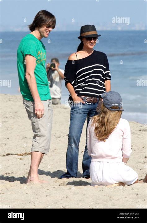 Jim Carrey with daughter Jane Carrey on Malibu Beach Malibu, California ...