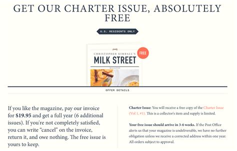 milk street magazine - UX Notes