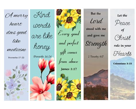 Printable Bookmarks With Bible Verses