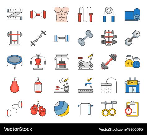 Gym equipment and fitness icon Royalty Free Vector Image