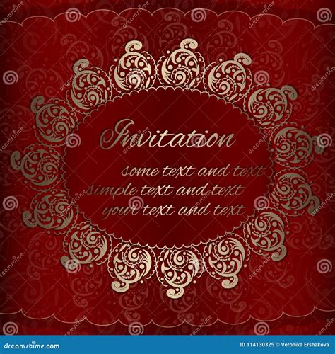 Vector Invitation Card with Golden Royal Ornaments Stock Vector ...