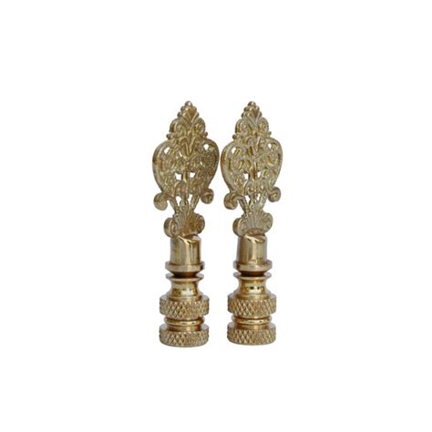 Small Fancy Brass Lamp Finials - a Pair | Chairish