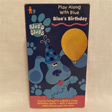 Blue's Clues: Blue's Birthday VHS 1998 Blues Nick Jr Nickelodeon Orange ...