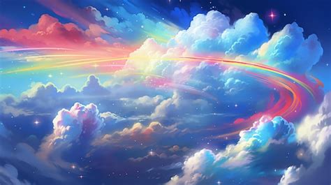 Premium AI Image | Rainbow in the sky wallpapers and images