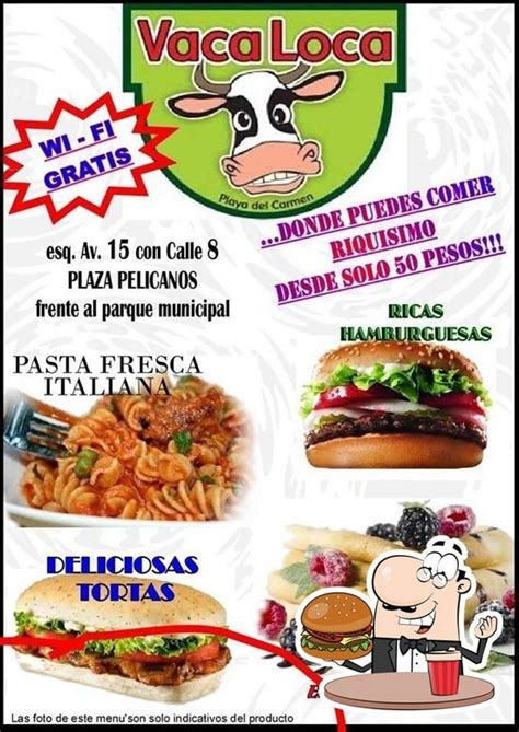 Menu at Vaca Loca restaurant, Playa del Carmen, Calle 8 Nte LB DOWNTOWN ...