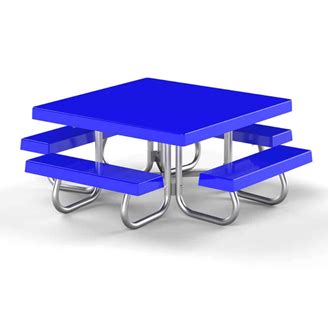 48" Square Fiberglass Picnic Table Galvanized Steel Frame - Picnic Table Supplier