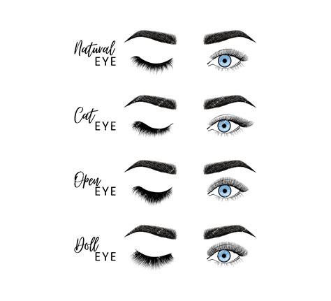 Eyelash Extension Style Chart Digital Art Print — drypdesigns