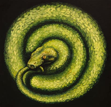 Venomous Snake, Oil Painting, Handmade Stock Illustration ...