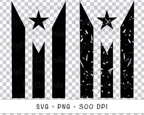 Puerto Rican Flag Silhouette Grunge Bundle SVG Vector Cut File | Etsy