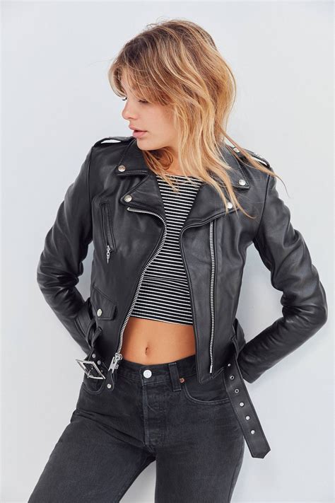 Schott Perfecto Leather Cropped Moto Jacket | Cropped moto jacket ...