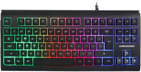 Rainbow LED Backlit Mini Compact 87 Keys Gaming Keyboard with 12 ...