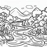 River Landscape Image coloring page  Download Print Or Color Online sketch template