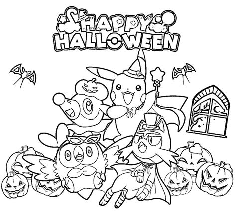 Pokemon Halloween Coloring Page