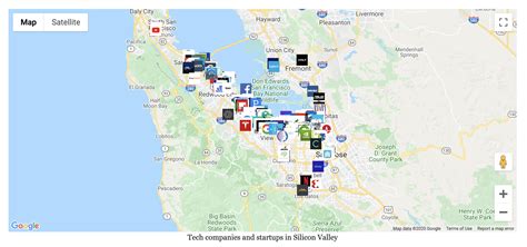 Silicon Valley Map of Tech Companies and Startups - 911 WeKnow