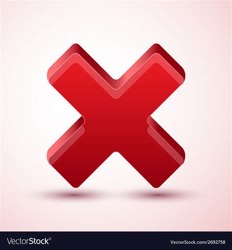 Cross symbol wrong Royalty Free Vector Image - VectorStock