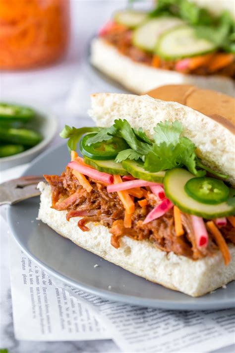 Easy BBQ Pork Banh Mi Sandwich - Simply Whisked