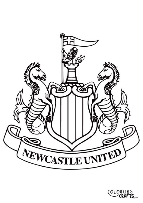 Newcastle United Badge Printable Colouring Page - Colouring Crafts