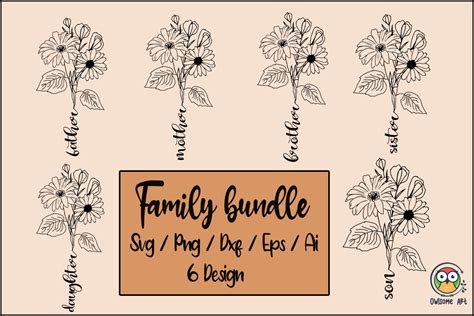 Family Bundle Svg Graphic by Owlsome.art · Creative Fabrica