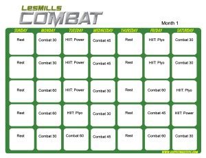 Les Mills Combat Workout Calendar - Print A Workout Calendar