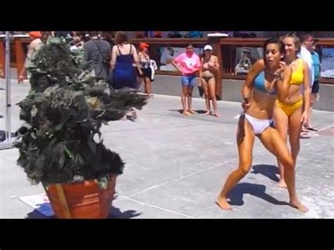 prank video — Best reactions of Bushman scare prank at the beach...