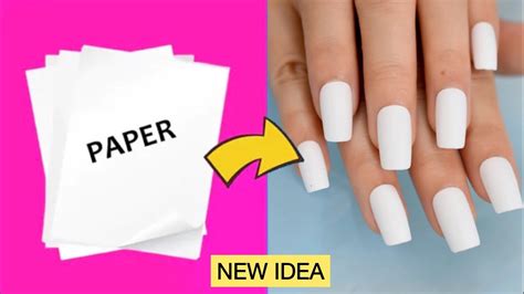 HOW TO MAKE FAKE NAILS FROM PAPER at home- STRONG METHOD - 5 Minute ...