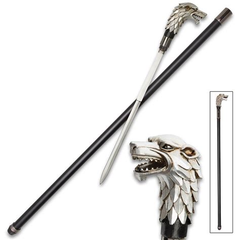 Antique Wolf Head Sword Cane | True Swords | Cane sword, Sword, Wolf head