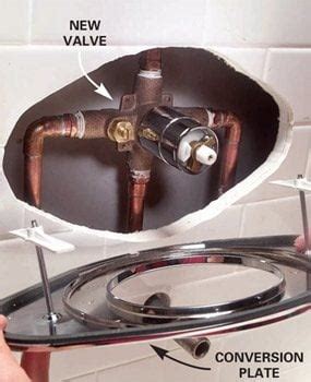 How to Replace a Two-Handle Shower Valve With a Single-Handle Unit | The Family Handyman