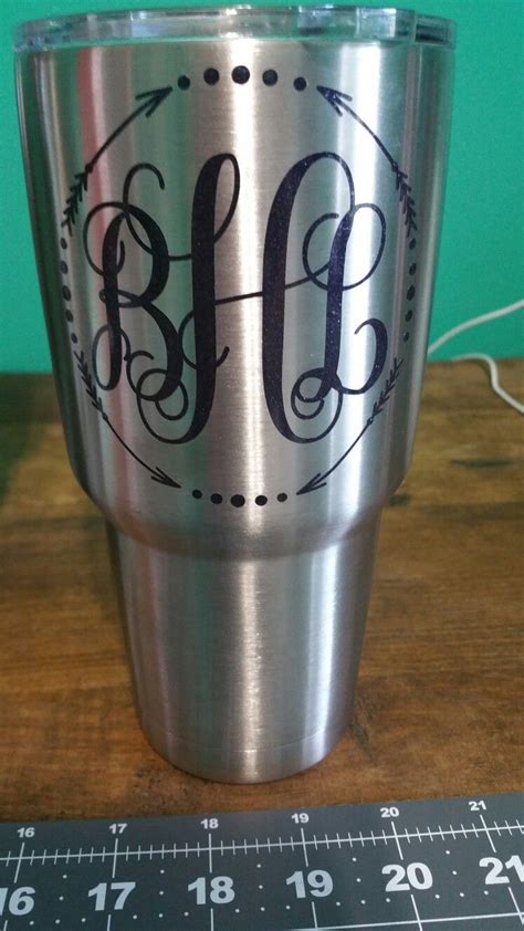 Monogrammed Custom Tumbler Decals, Custom Decals, Temple Decals, Ozark ...