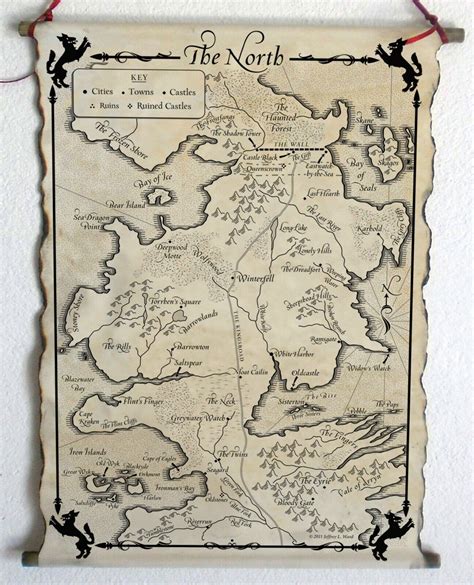 Westeros Map of the North, Game of Thrones The North Map, Westeros Map Essos Map | eBay