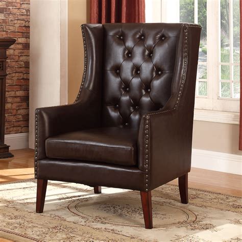 Best Master Furniture's Traditional Faux Leather Executive Chair, Brown - Walmart.com