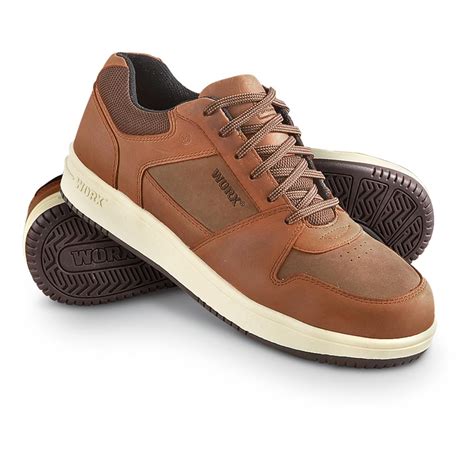 Men's WORX™ Steel Toe Oxford Shoes, Brown - 184338, Casual Shoes at Sportsman's Guide