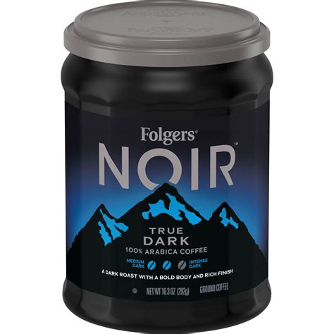 Folgers Noir Rich True Dark, Dark Roast Ground Coffee, 10.3 oz, - Walmart.com - Walmart.com