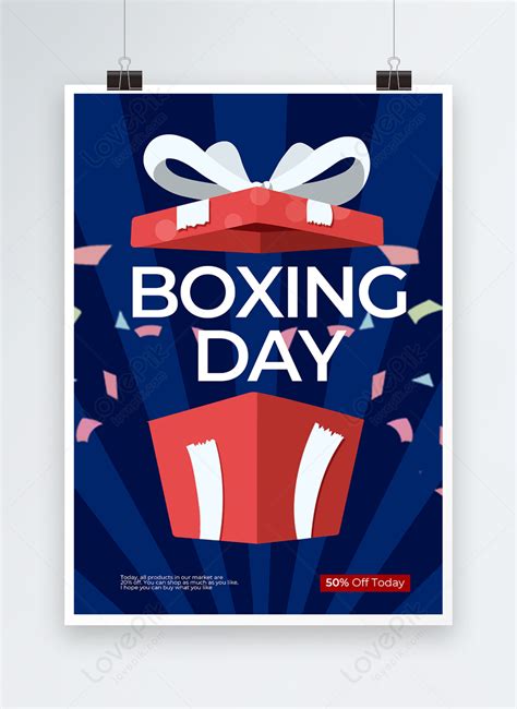 Blue background boxing day cartoon style poster template image_picture ...