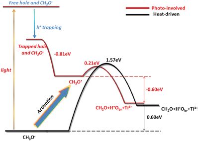 Calculated energy scheme of the hole‐mediated CH bond cleavage of CH3O ...