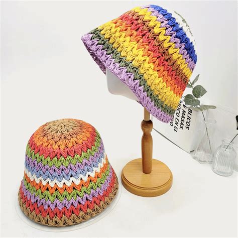 Colorful rattan hat - modleaf
