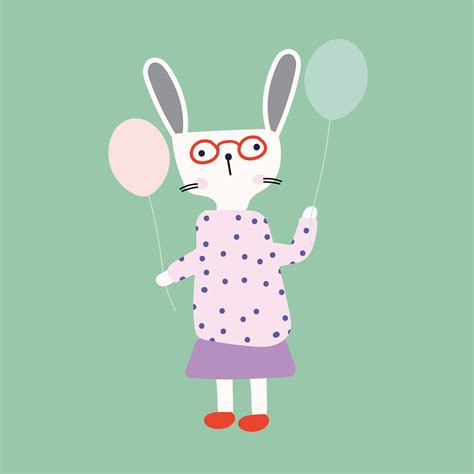 white rabbit cartoon character. 19999493 Vector Art at Vecteezy