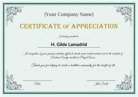 Company Employee Appreciation Certificate Template Intended For In ...