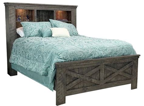 American Heartland Manufacturing Rustic Deluxe Alcove Queen Bookcase Bed | Fischer's Furniture ...