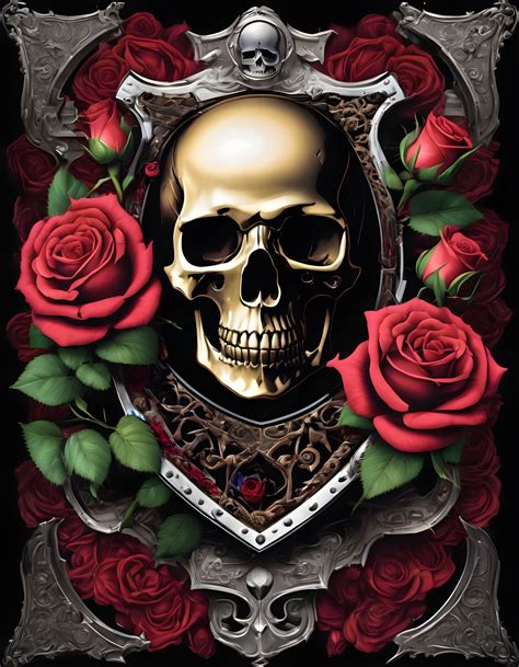 Skull Roses Flowers Illustration Free Stock Photo - Public Domain Pictures