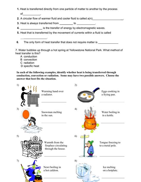 Worksheets Methods Of Heat Transfer Conduction Convection An