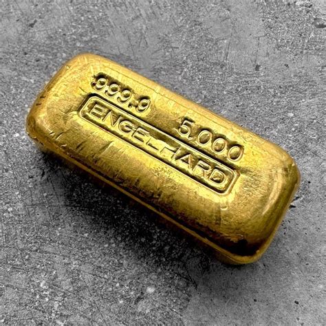 Engelhard 5 oz Gold Poured Bar .9999 5oz – CoinWatchCo