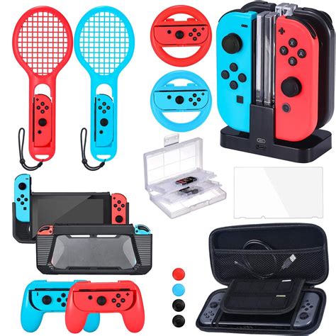 Zadii Accessories Bundle Compatible with Nintendo Switch, Accessories Kit with Tennis Racket ...