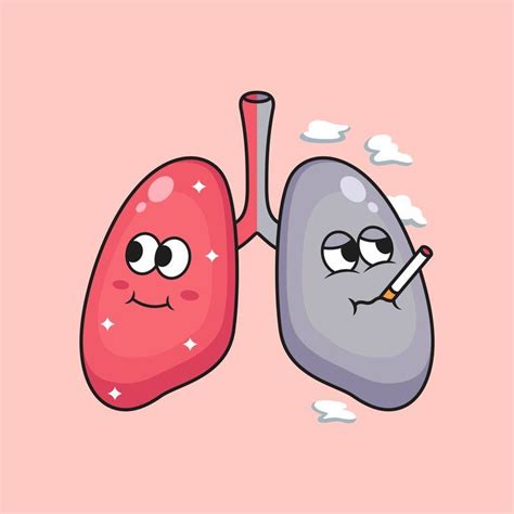 Premium Vector | Illustration of healthy lungs and smoking lungs cartoon. health icon symbol ...